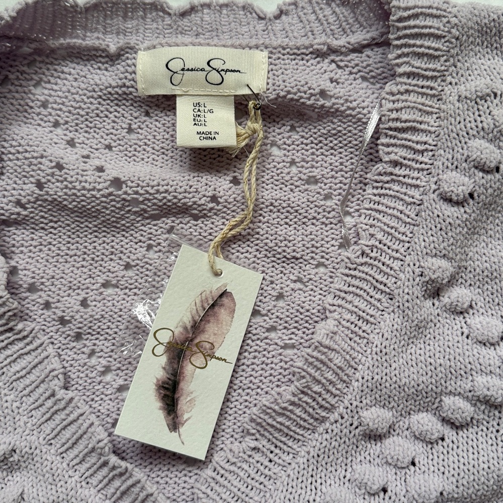 Jessica Simpson Lilac Textured Cardigan - Picture 4 of 9